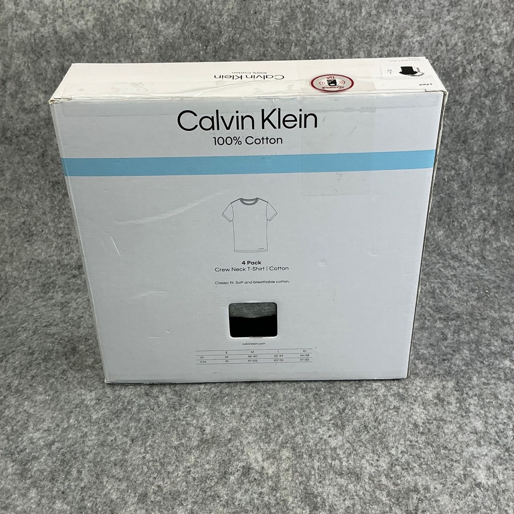 Calvin Klein Mens 4 Pack Classic Fit 100% Cotton Crew Neck T-Shirts Large Multi - Picture 5 of 11